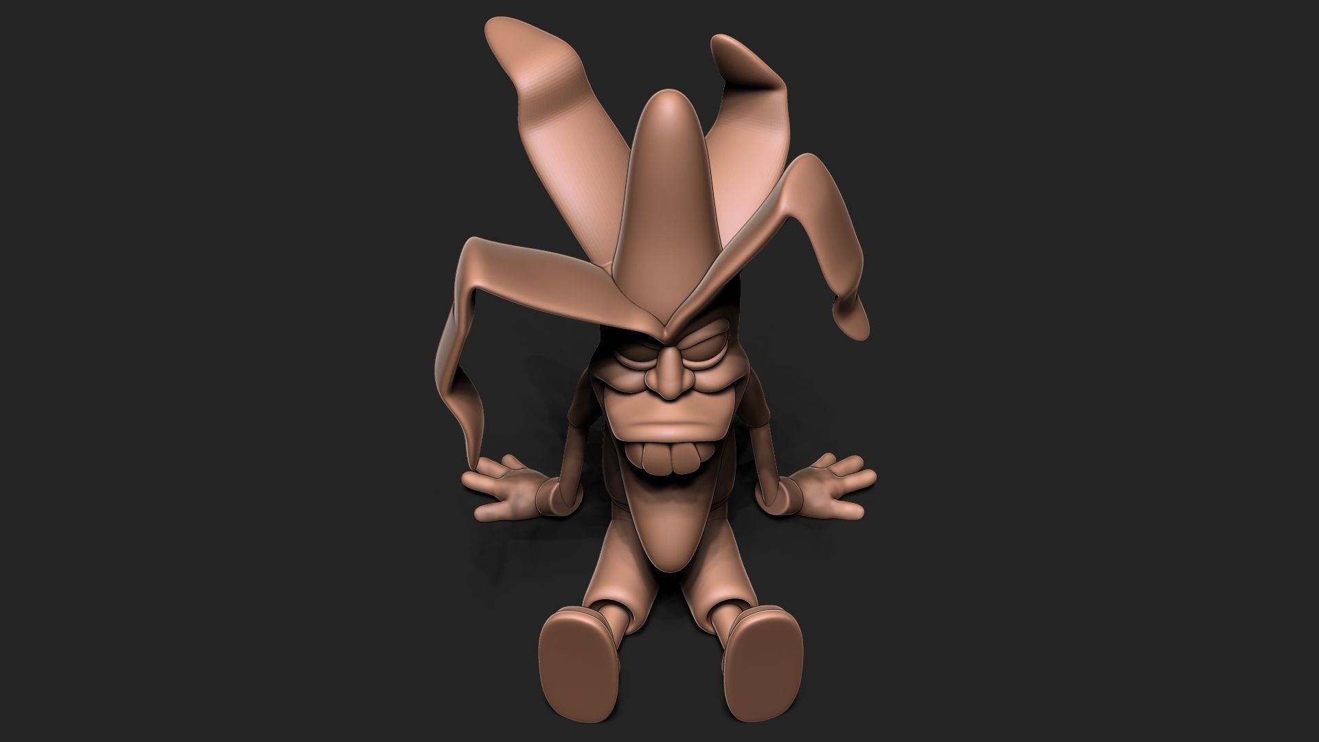 bananas cartoon character 3D print model_1