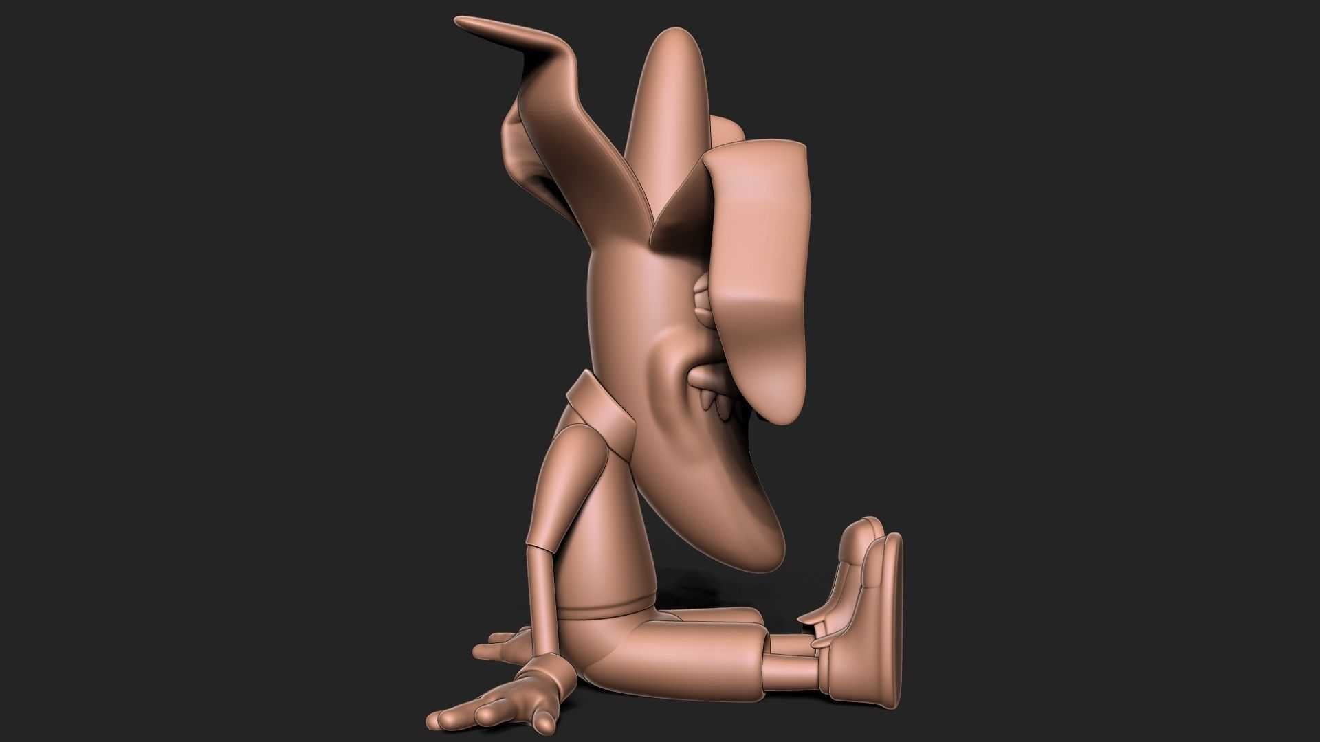 bananas cartoon character 3D print model_5