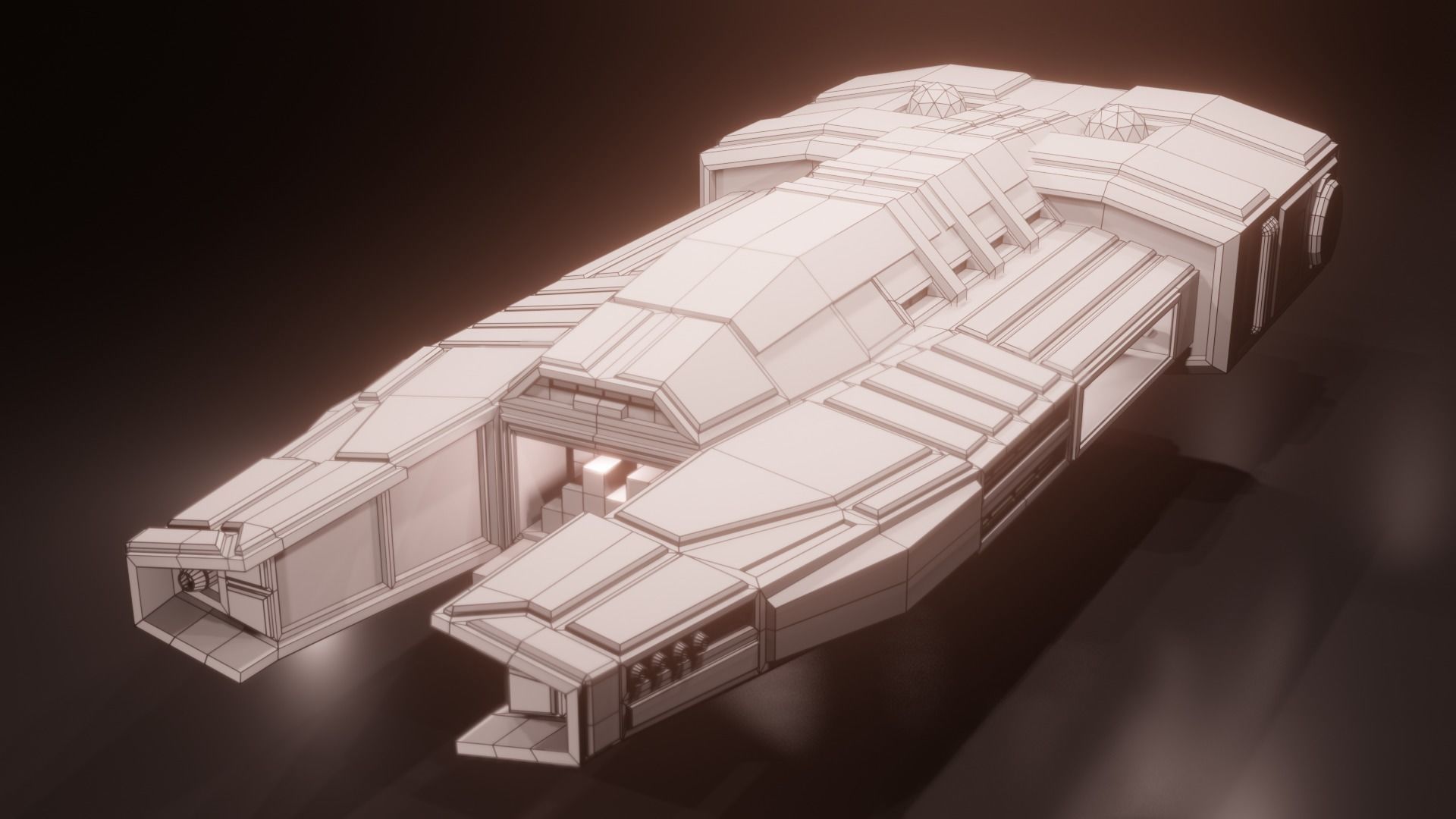 Game-Ready Spaceship - Low Poly Stylized Sci-Fi Low-poly 3D model_6