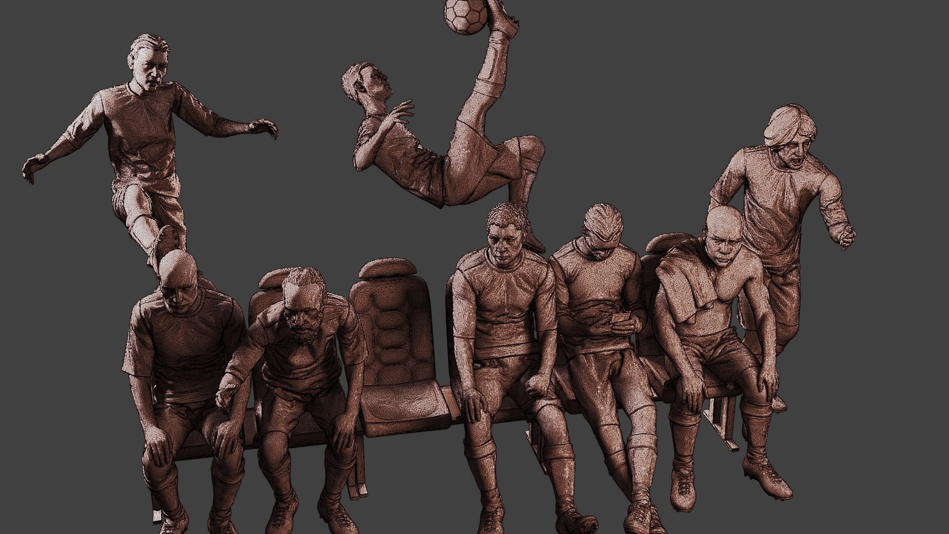 Soccer Players SP Pack 2 3D Model Collection_9