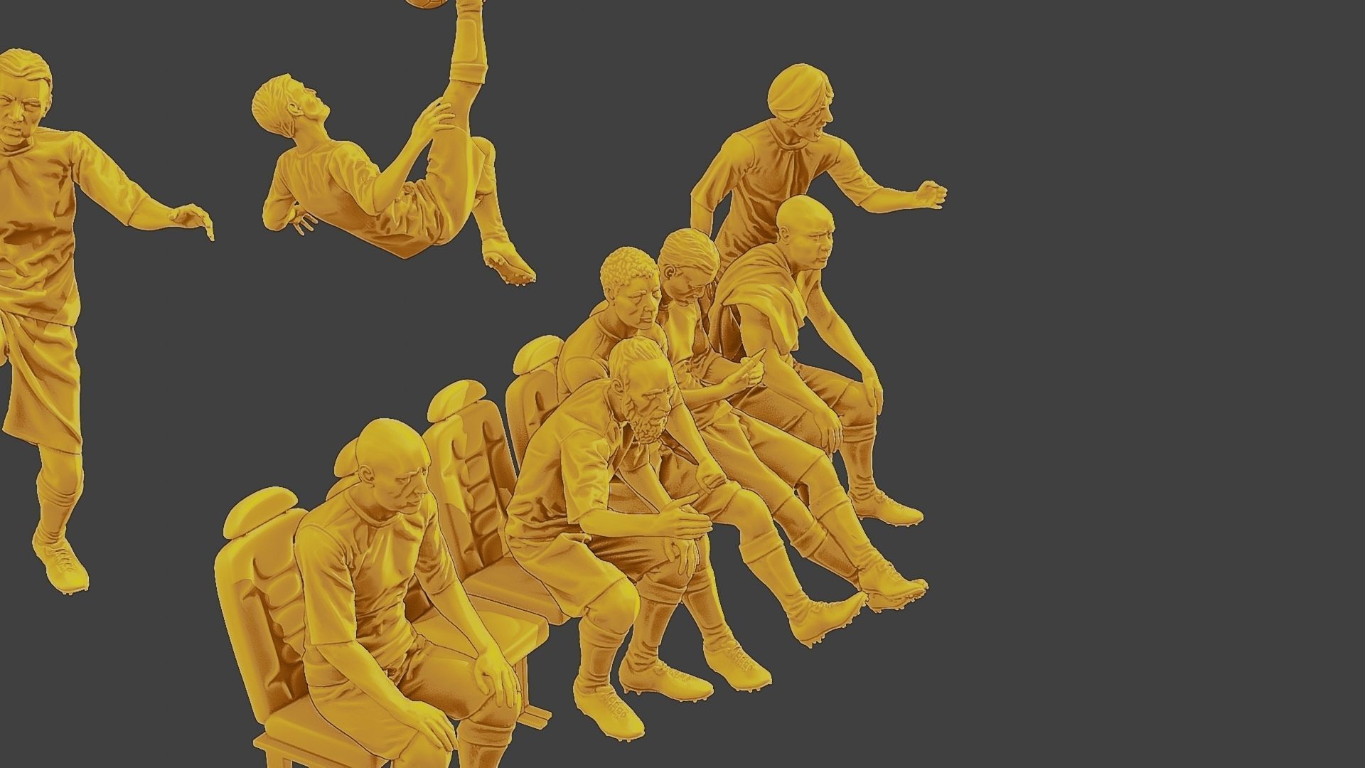 Soccer Players SP Pack 2 3D Model Collection_11