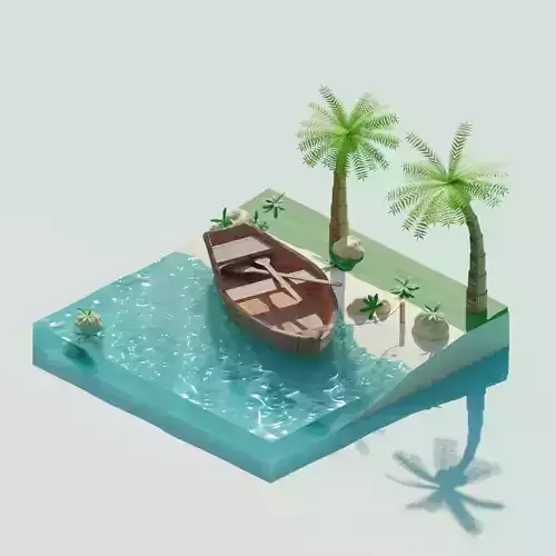 3D model tropical island 3D model