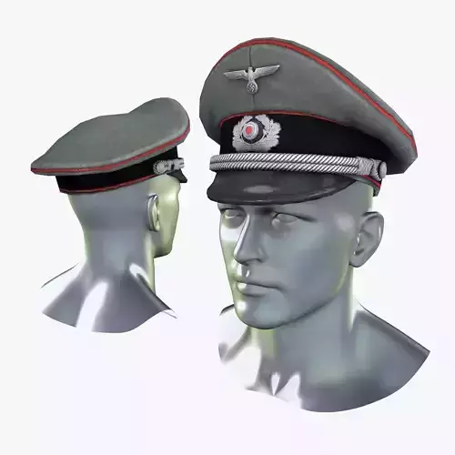 WW2 German General Cap Schirmmutze Hat Low-poly 3D model