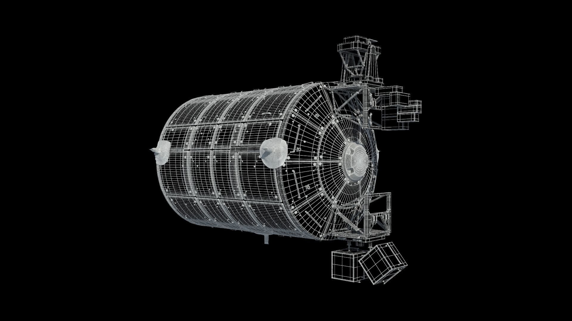 High quality 3D model Columbus  ISS module  3D model_2