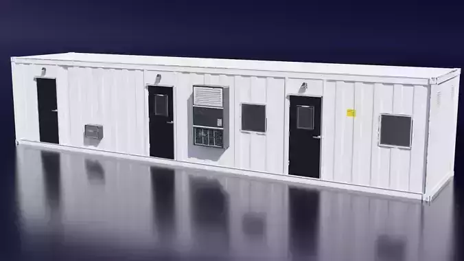 shipping container laboratory or Conex Low-poly 3D model