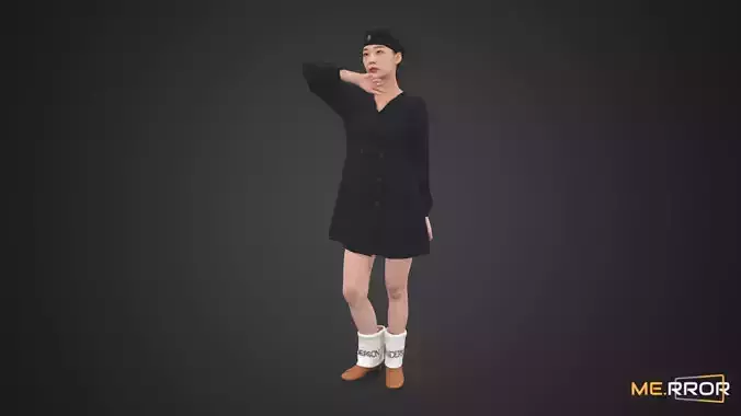 Asian Woman Scan Pose 4 3D model