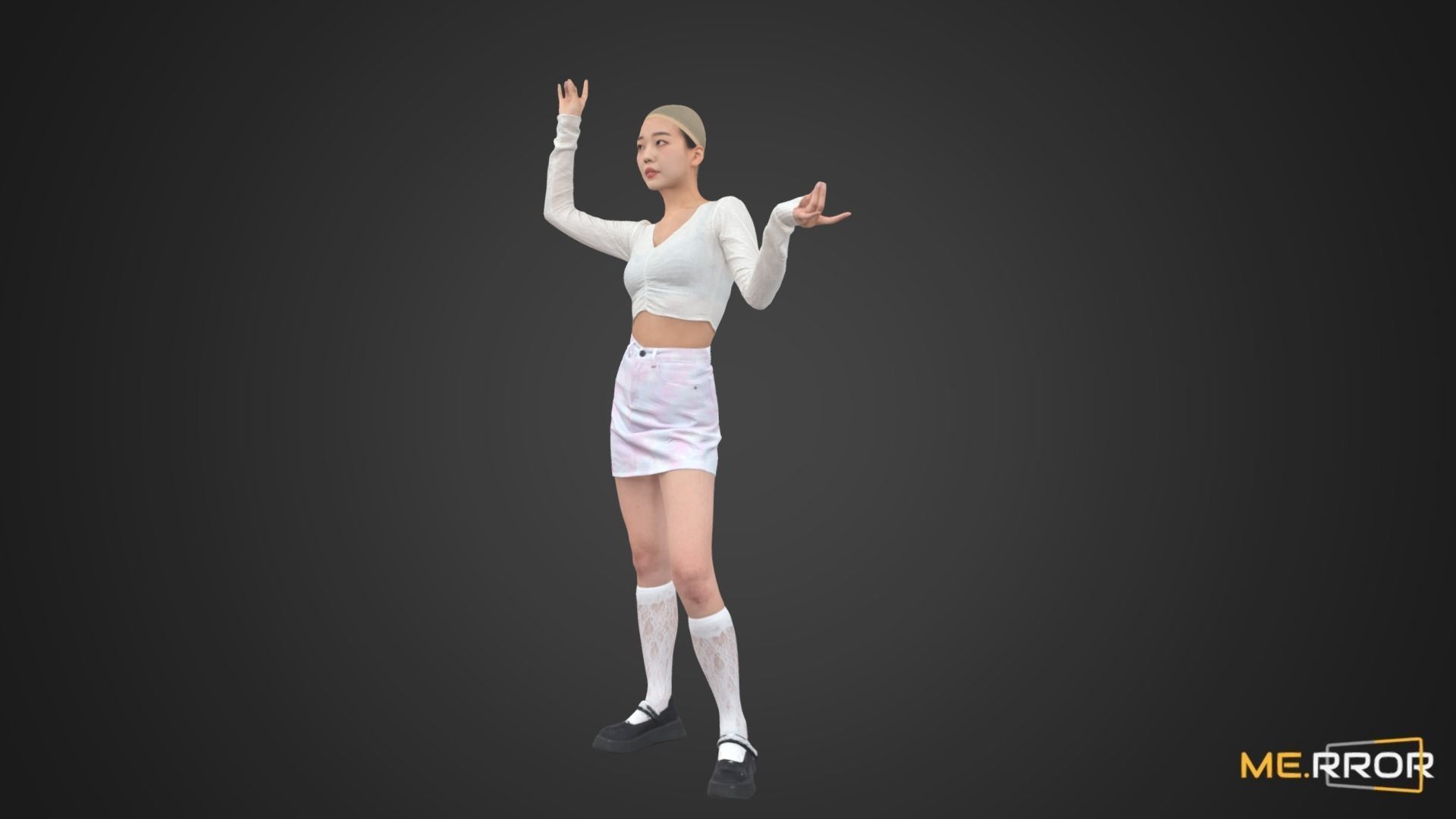 Asian Woman Scan Pose 5 3D model_4