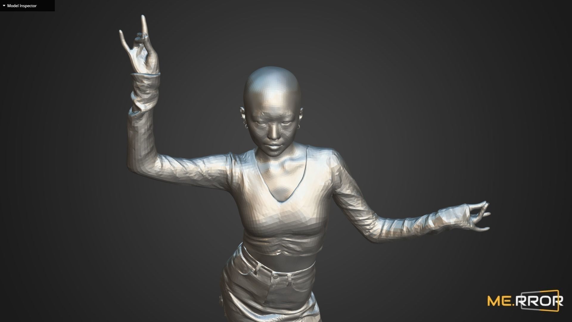 Asian Woman Scan Pose 5 3D model_2