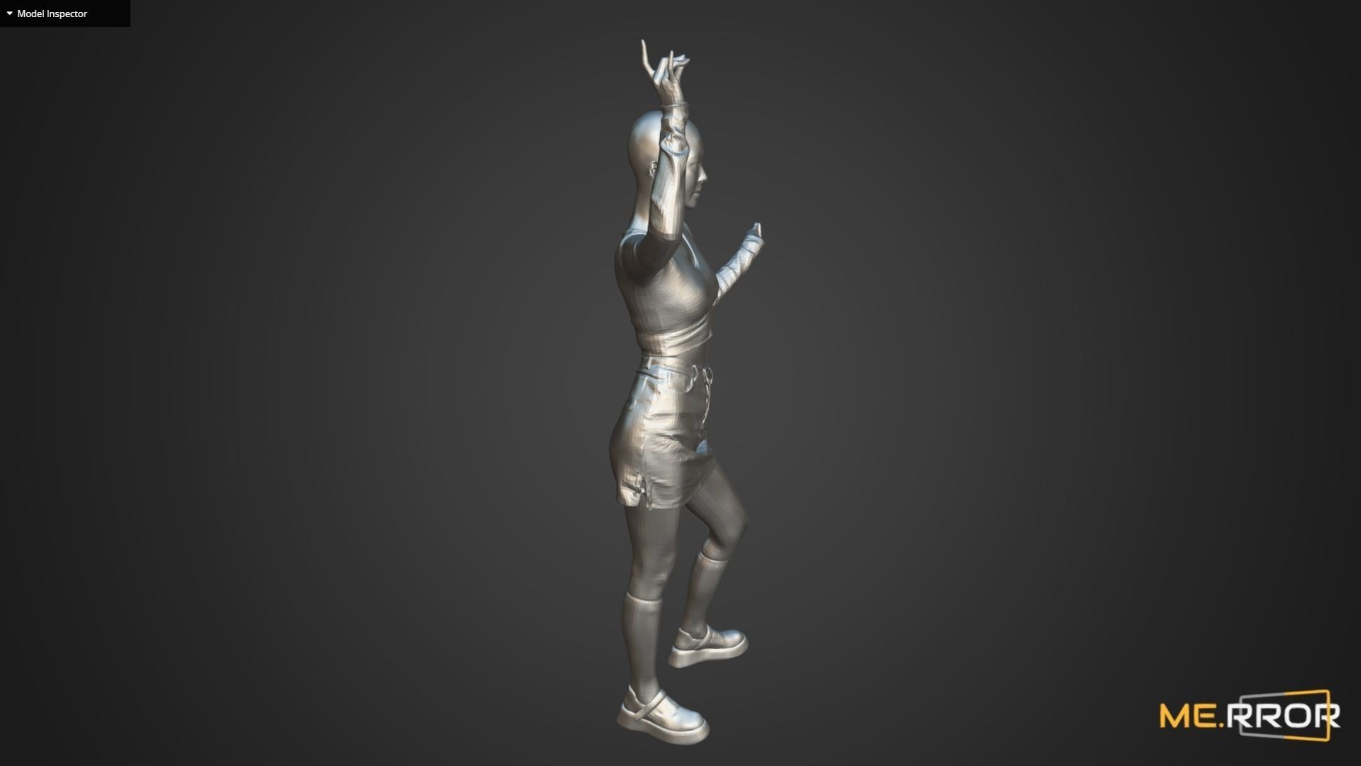 Asian Woman Scan Pose 5 3D model_1