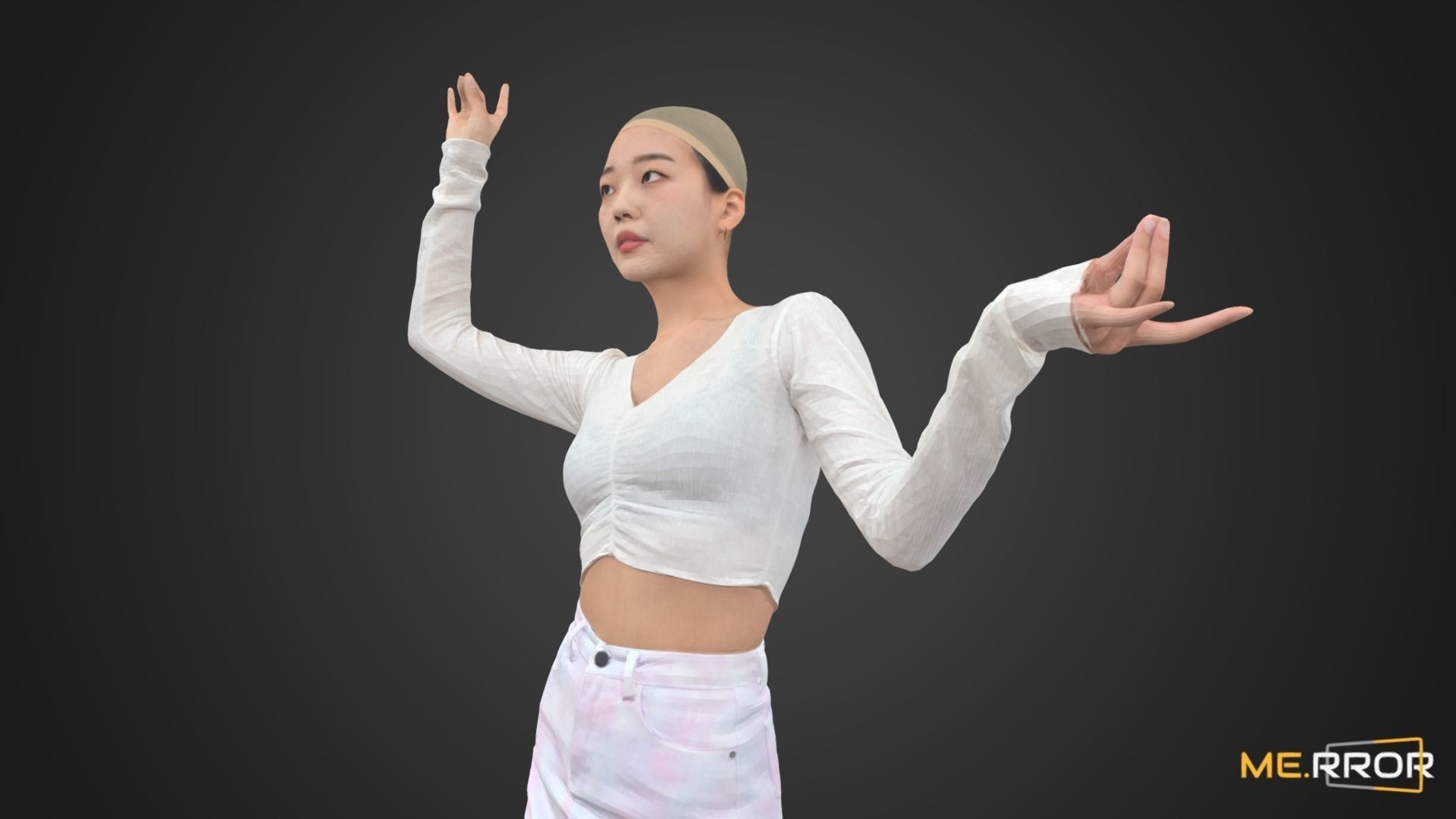 Asian Woman Scan Pose 5 3D model_8