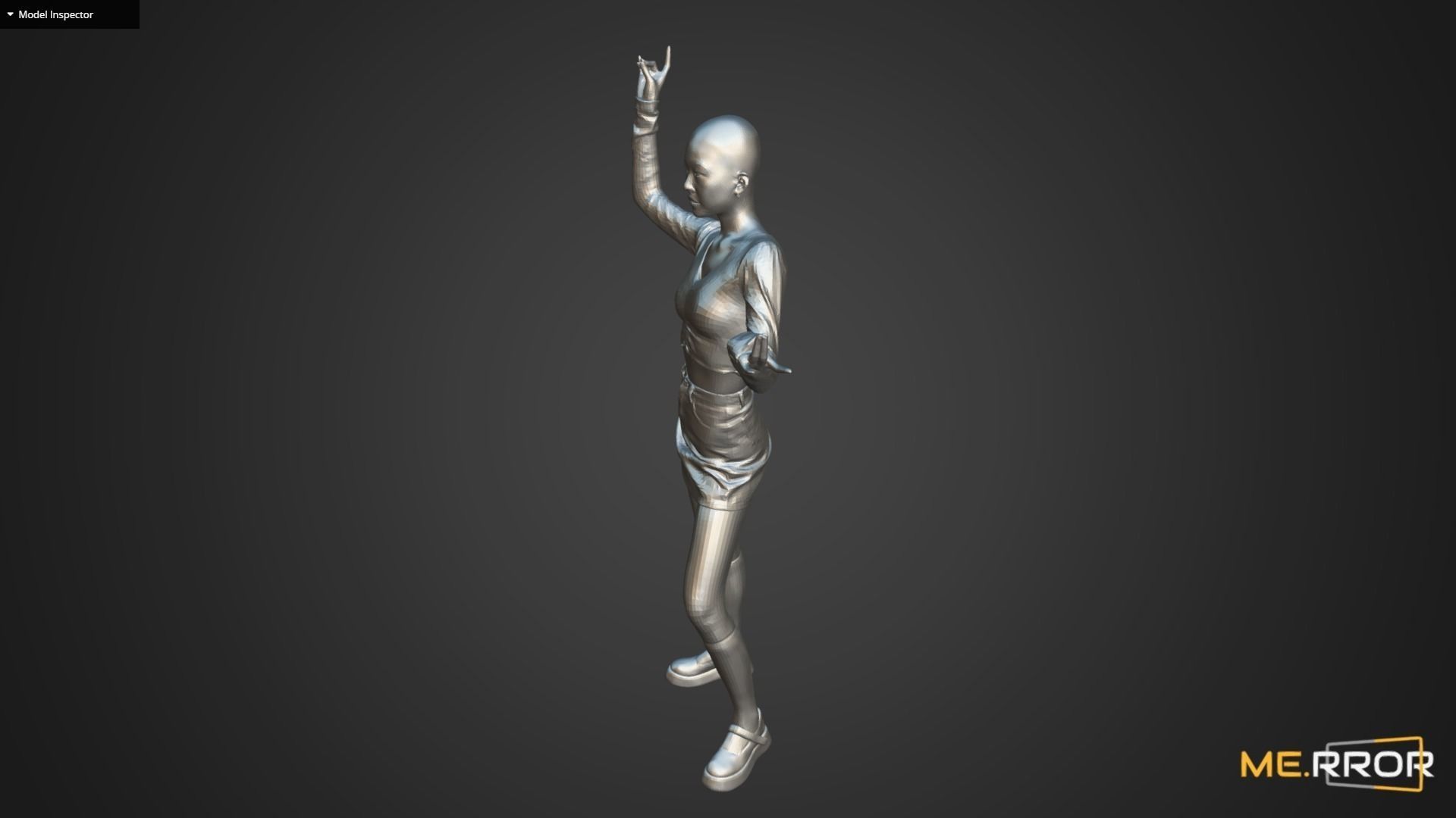 Asian Woman Scan Pose 5 3D model_10