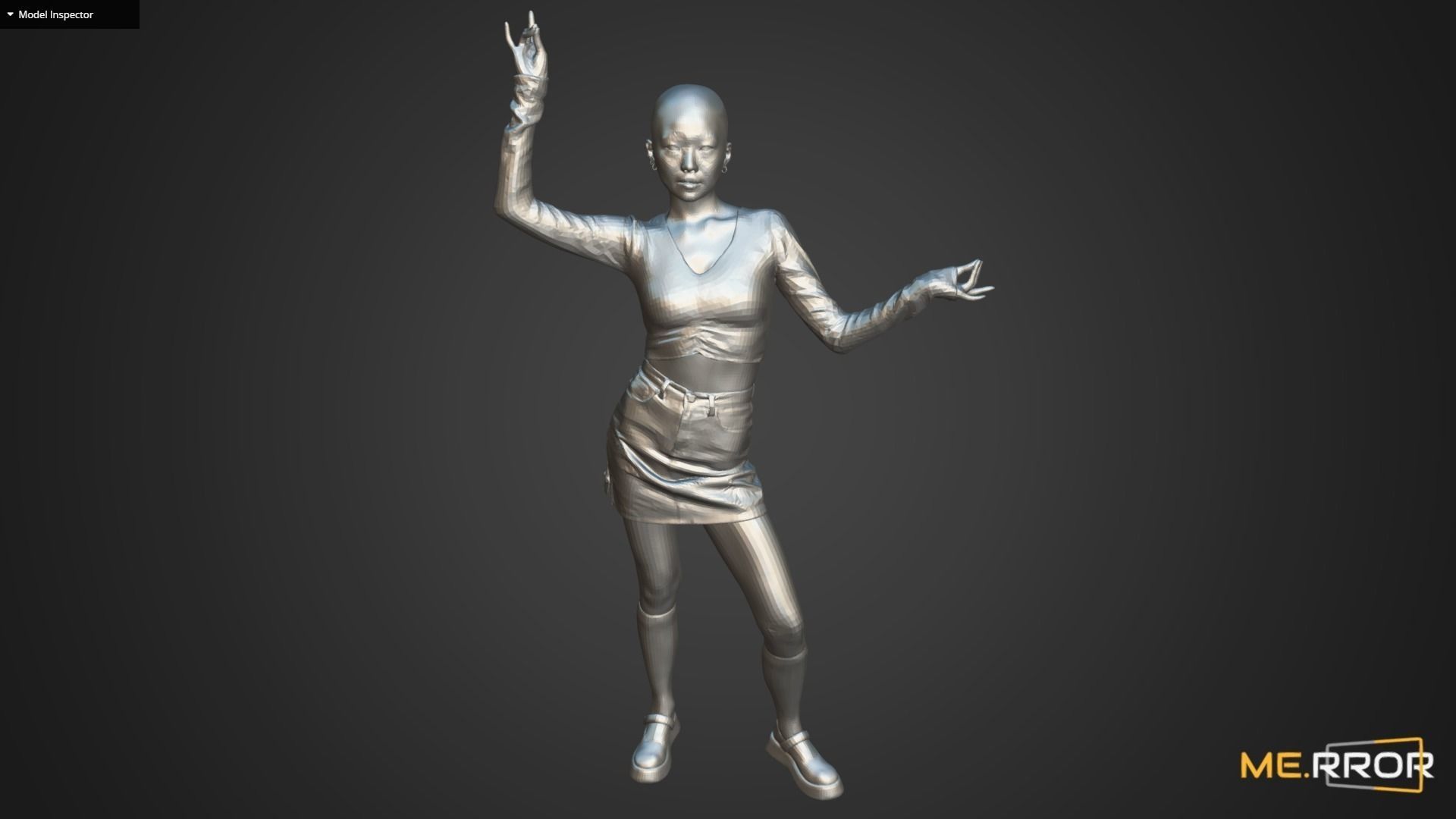 Asian Woman Scan Pose 5 3D model_9