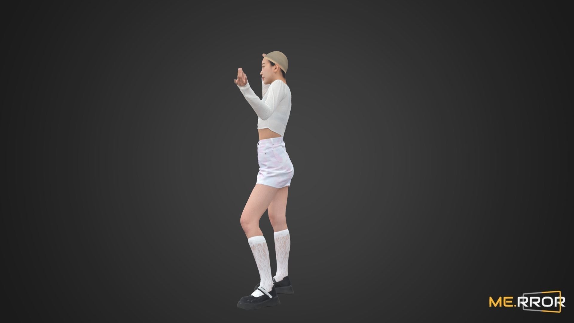 Asian Woman Scan Pose 5 3D model_5