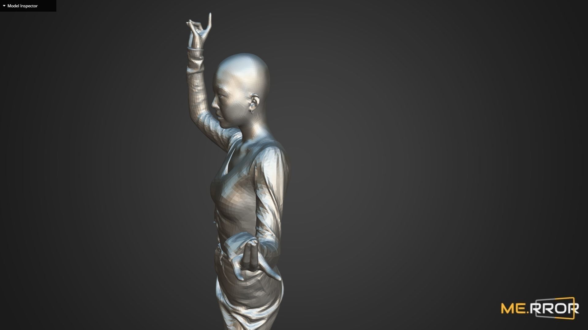 Asian Woman Scan Pose 5 3D model_3