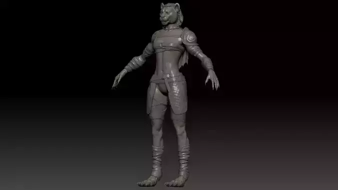 Cat Female Warrior High Quality Sculpt