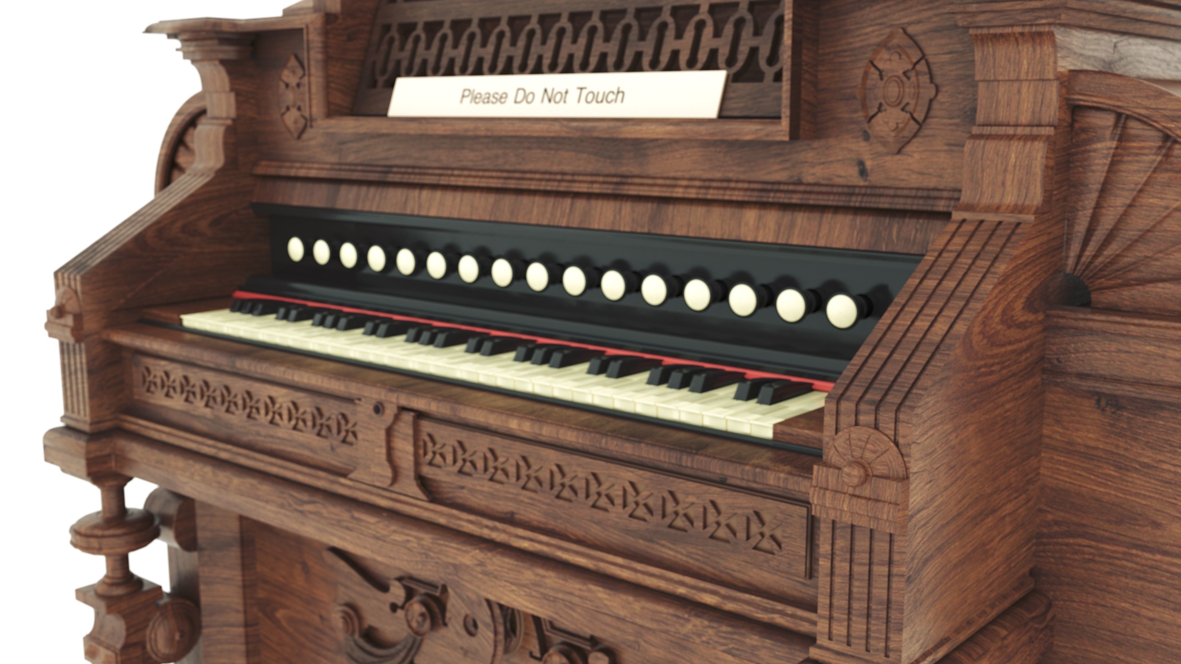 Estey Boudoir Organ with pipe top 3D model CGTrader