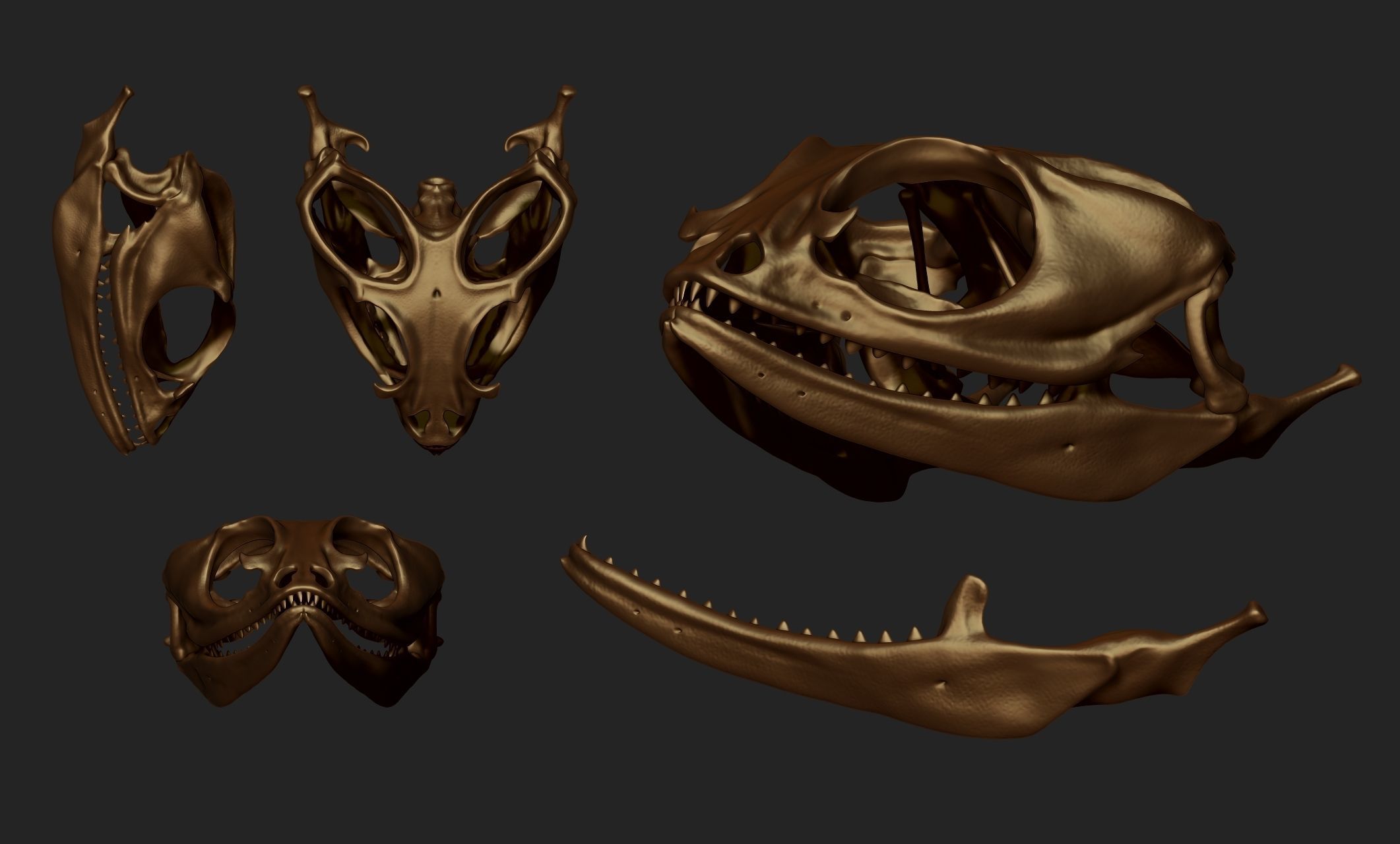 Bearded Dragon Skull - CNC and 3D print model_12