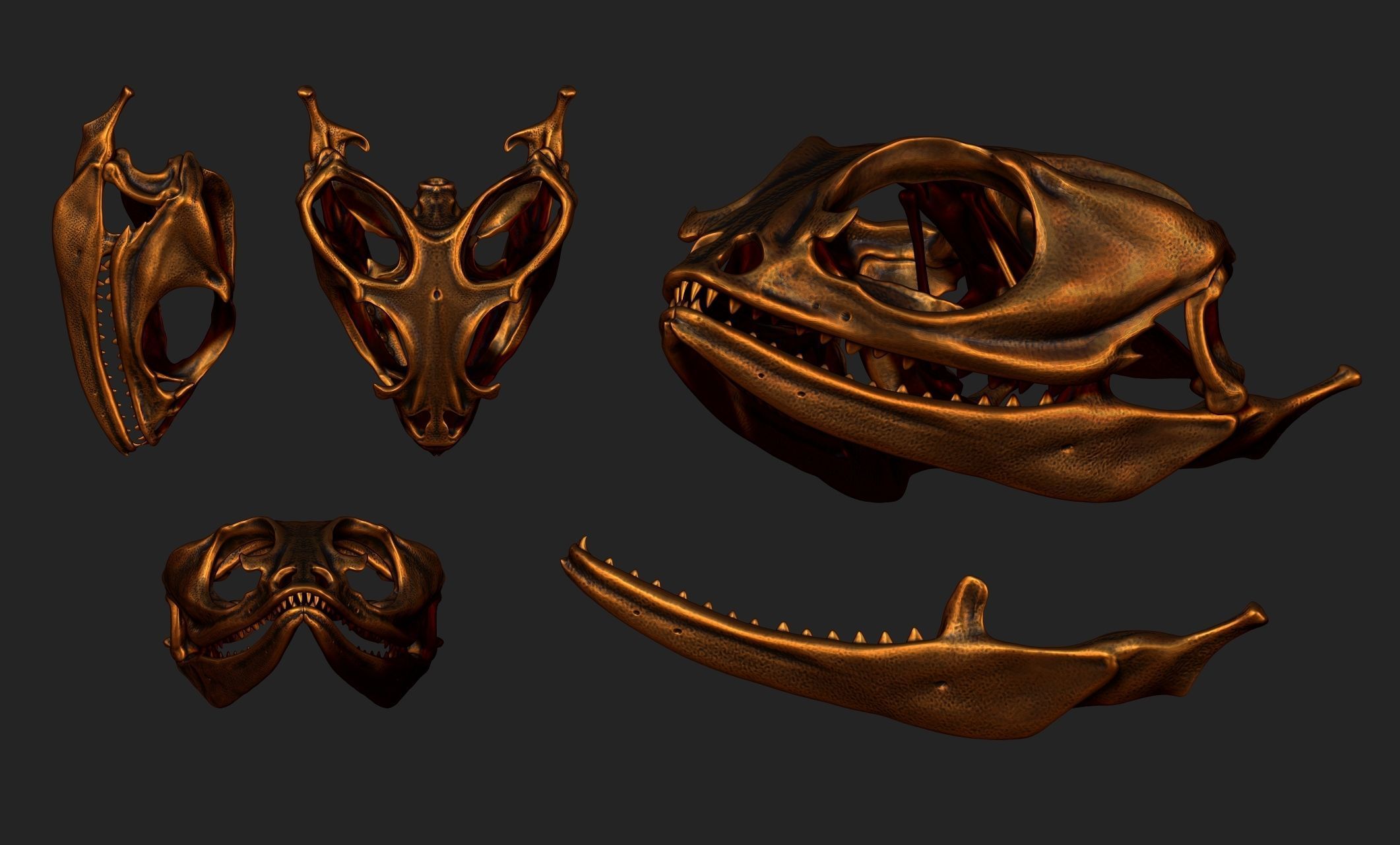 Bearded Dragon Skull - CNC and 3D print model_21