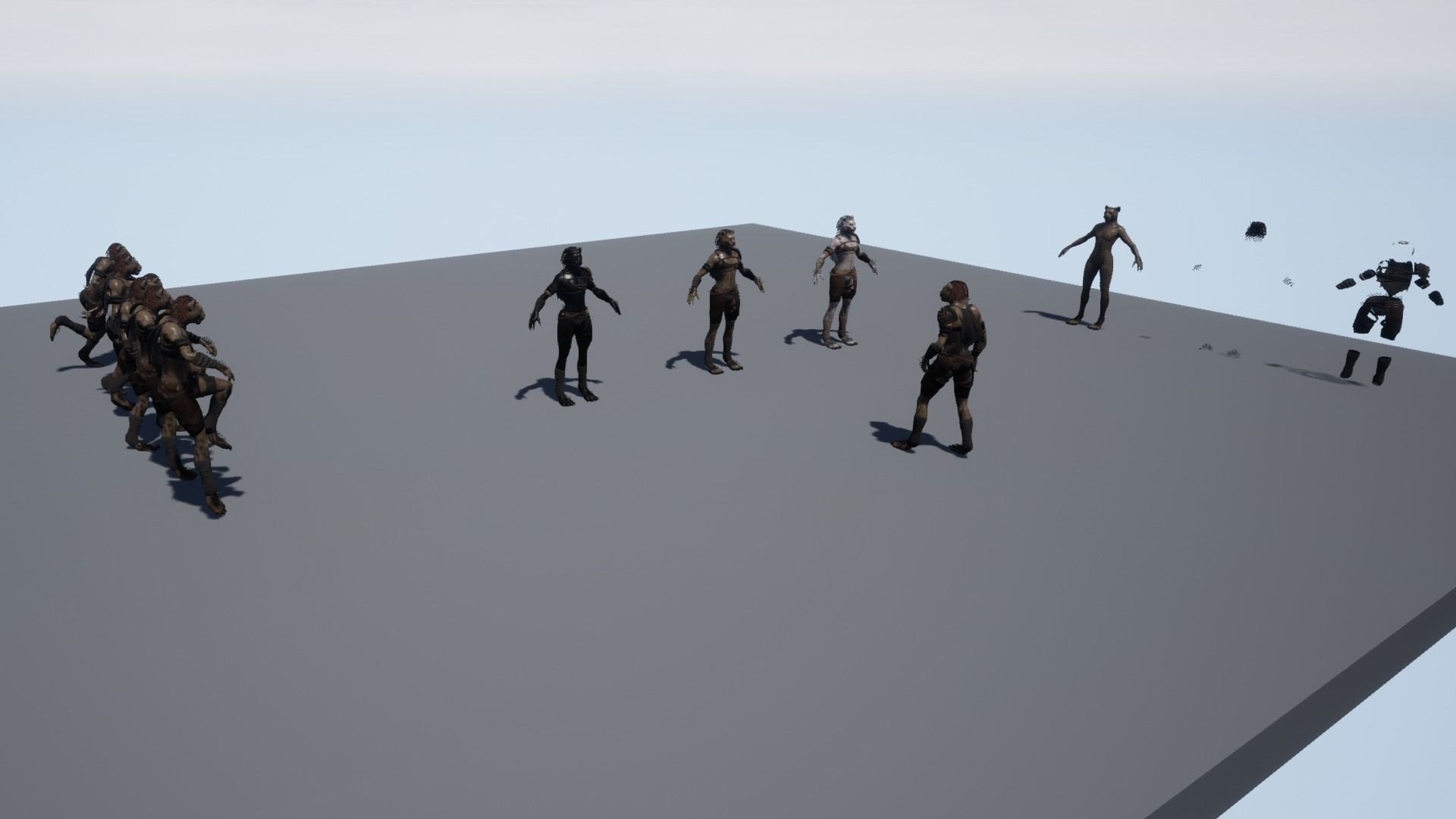 Cat Female Warrior Rigged Low-poly Low-poly 3D model_29