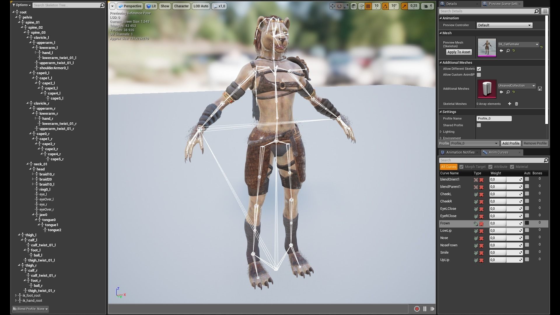 Cat Female Warrior Rigged Low-poly Low-poly 3D model_31