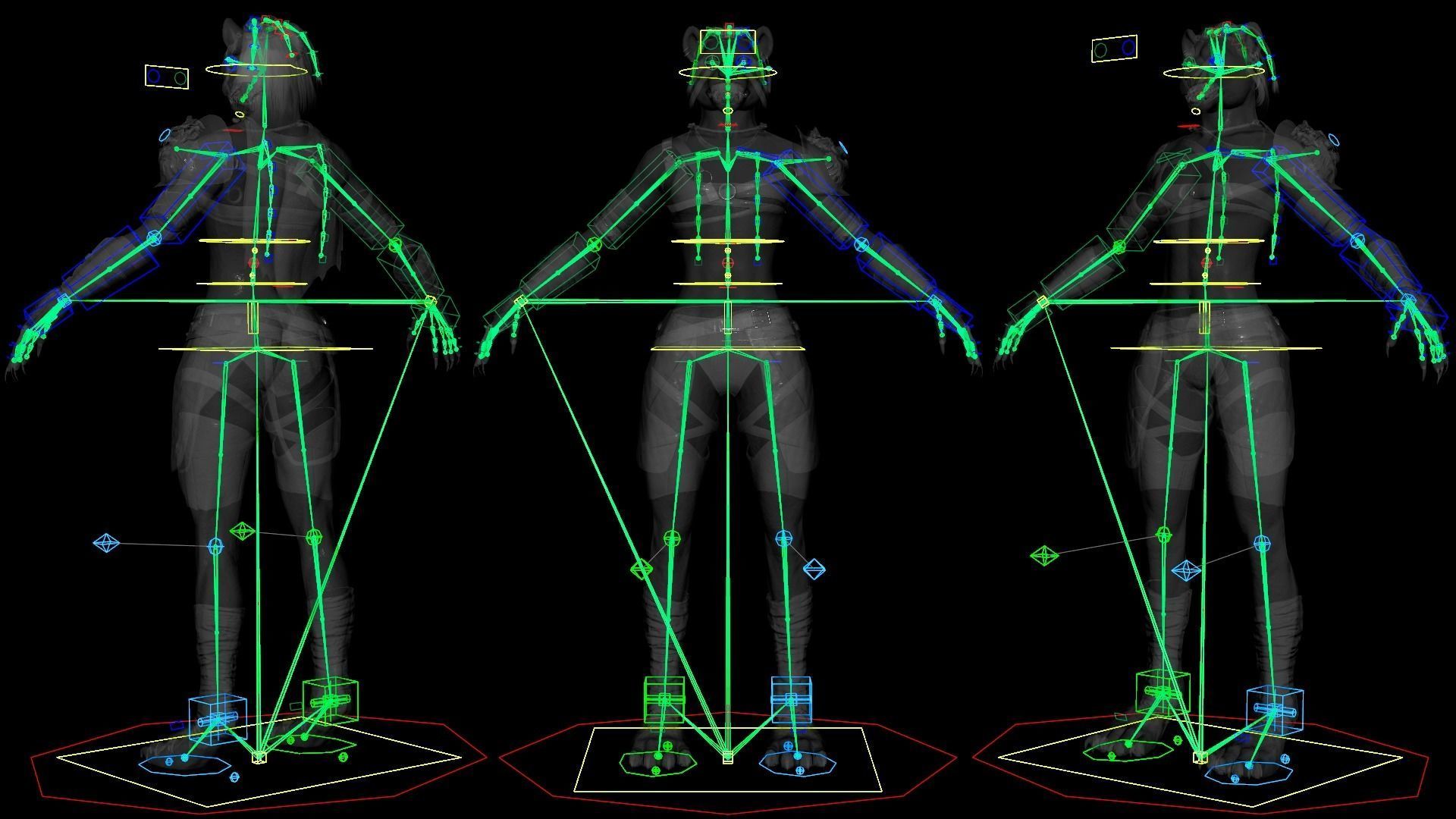 Cat Female Warrior Rigged Low-poly Low-poly 3D model_10