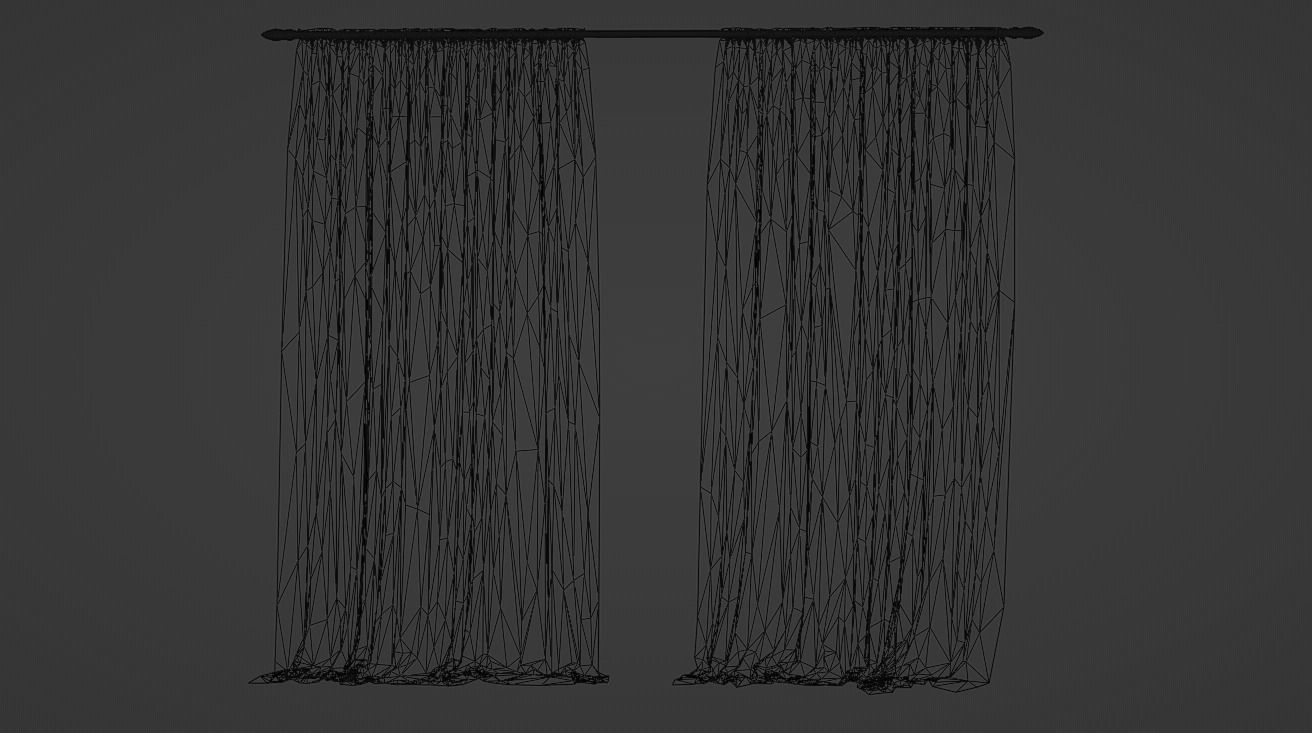 Curtain pair of curtains 3D model_5