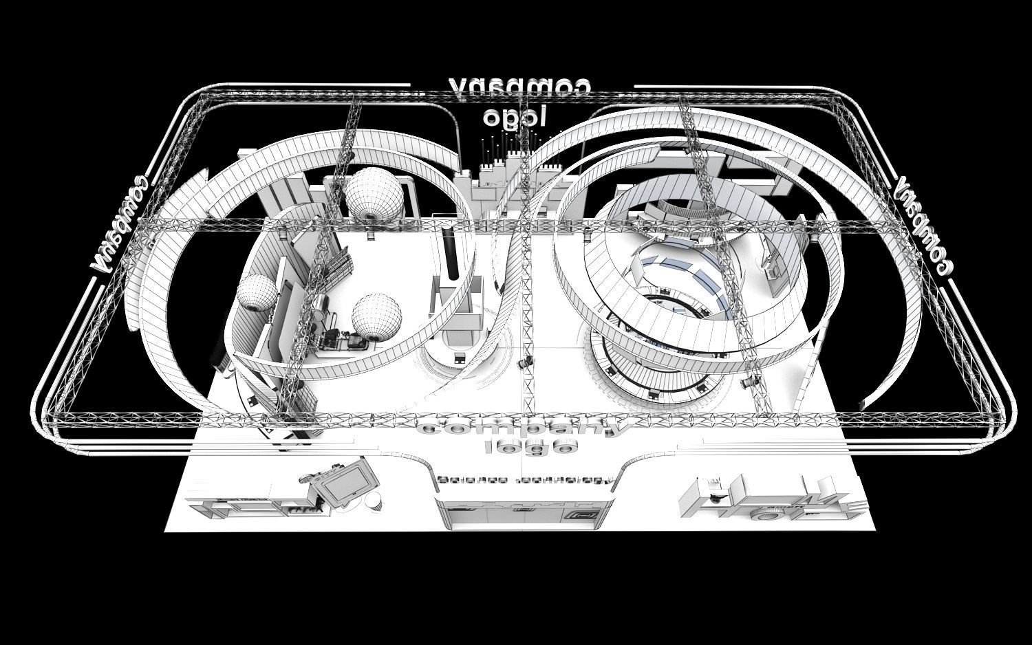 exhibition stand 20x12 model  3D model_14