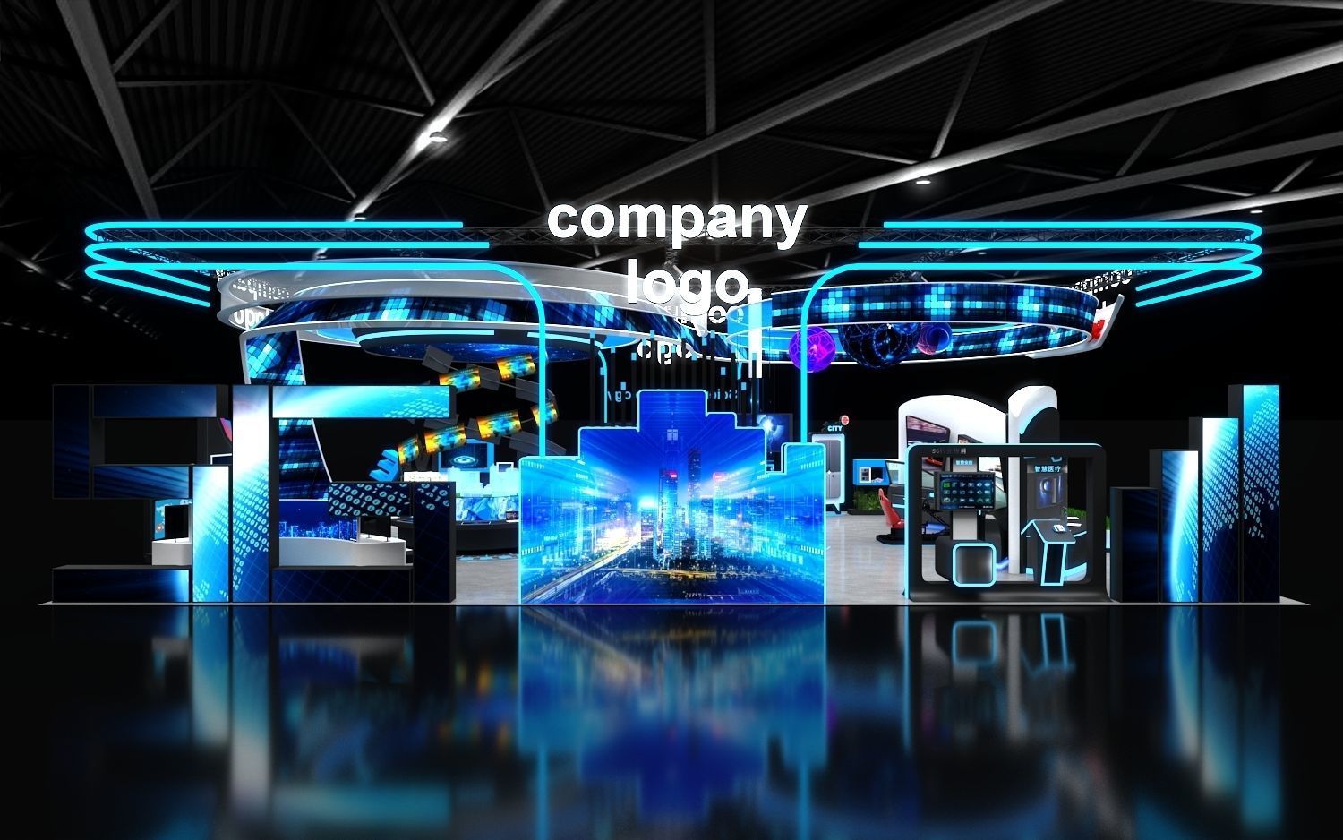 exhibition stand 20x12 model  3D model_3