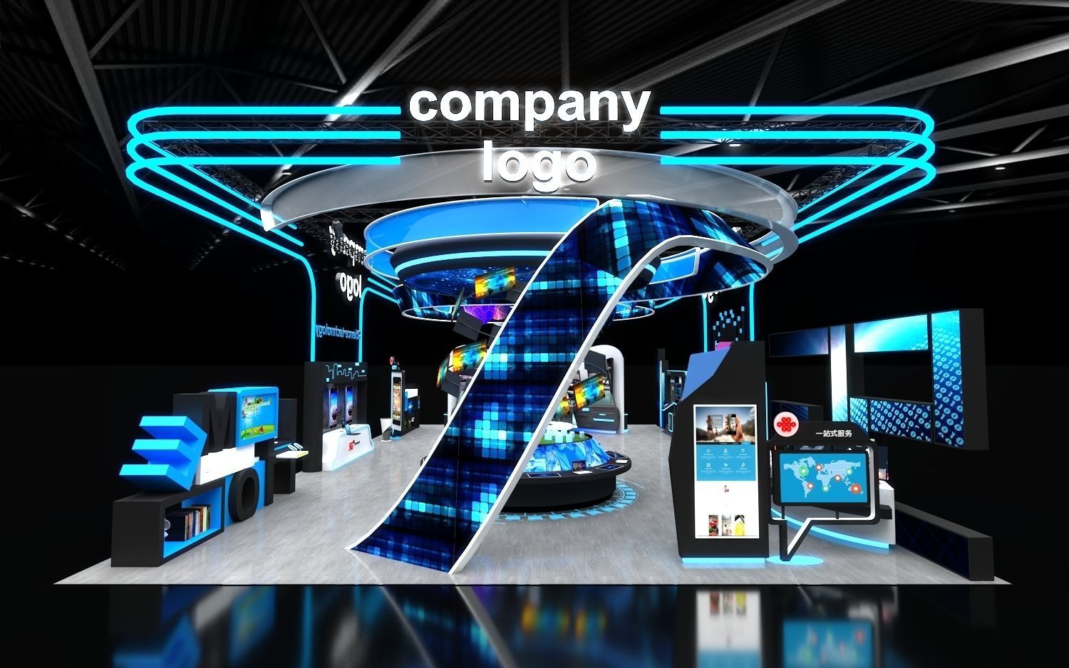 exhibition stand 20x12 model  3D model_2