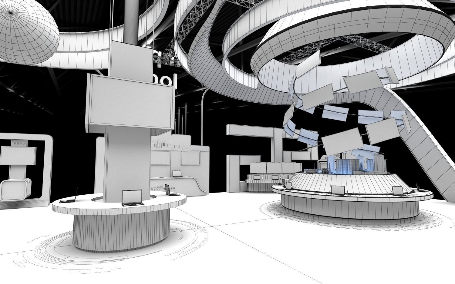 exhibition stand 20x12 model  3D model_11