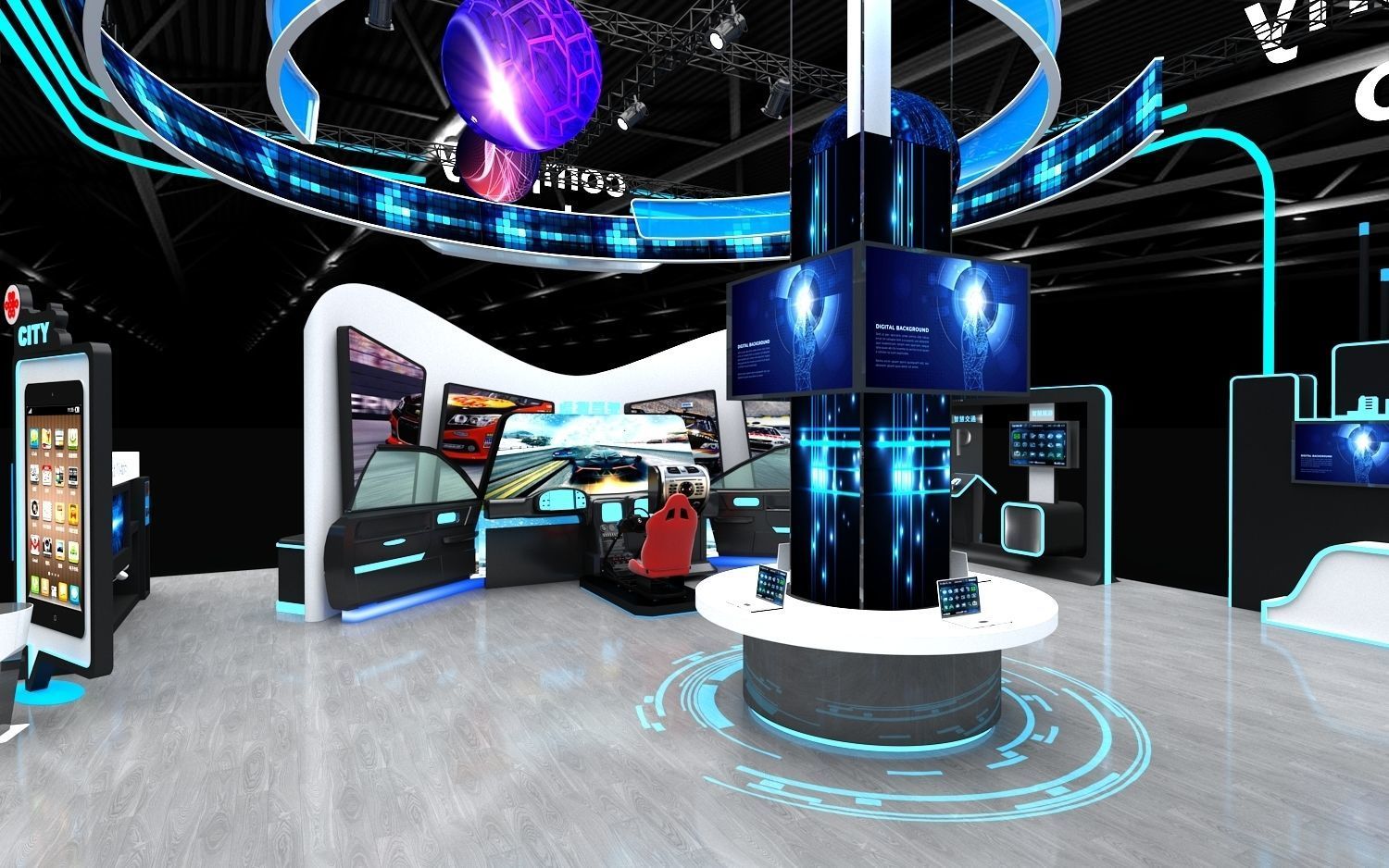 exhibition stand 20x12 model  3D model_7