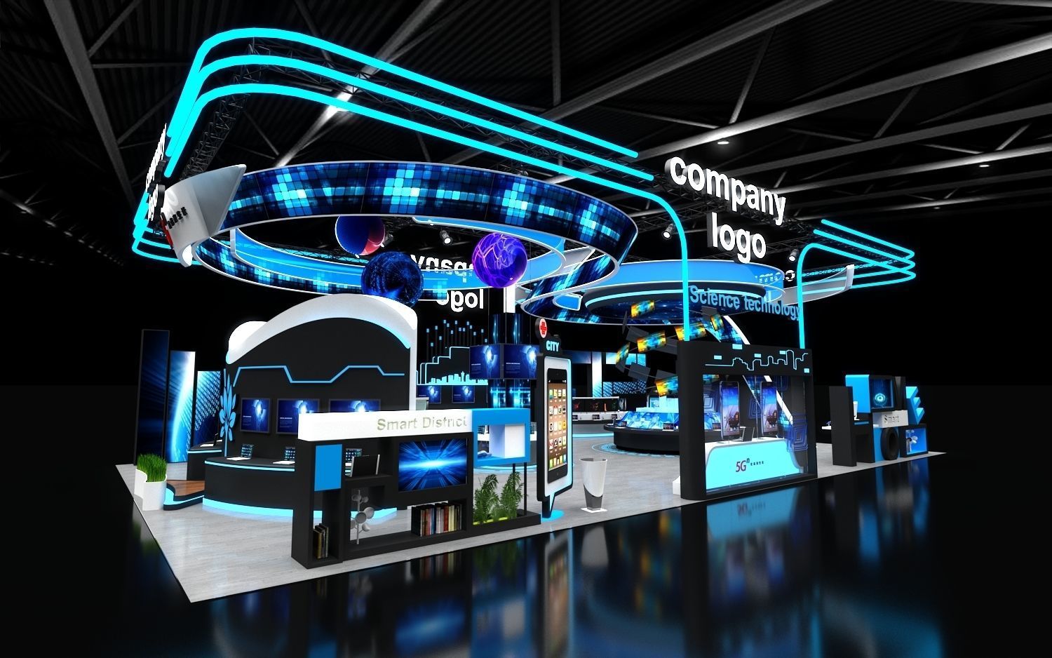 exhibition stand 20x12 model  3D model_8