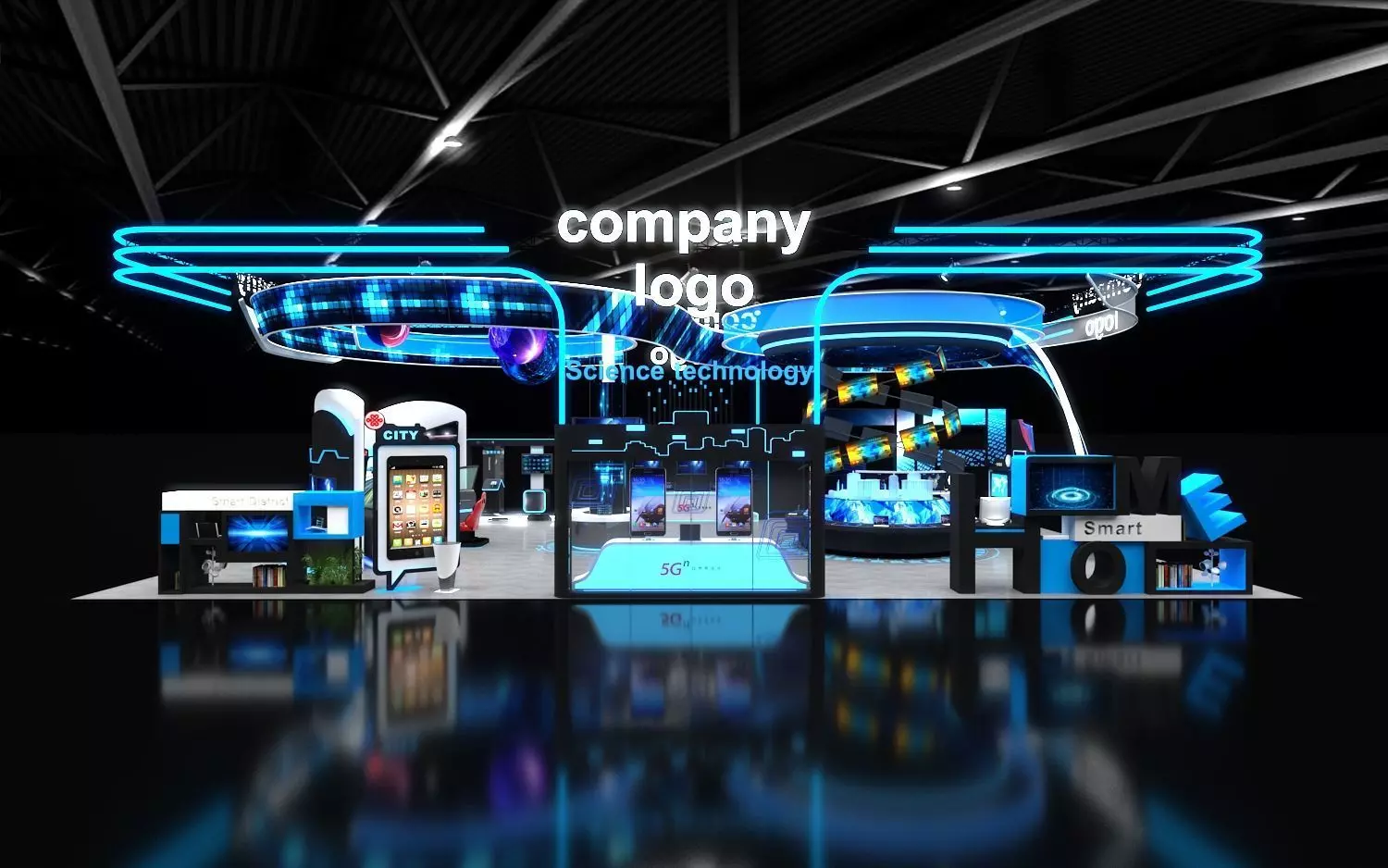 exhibition stand 20x12 model  3D model_0