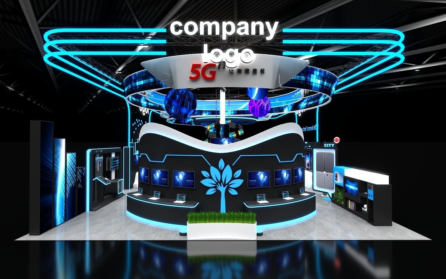 exhibition stand 20x12 model  3D model_5