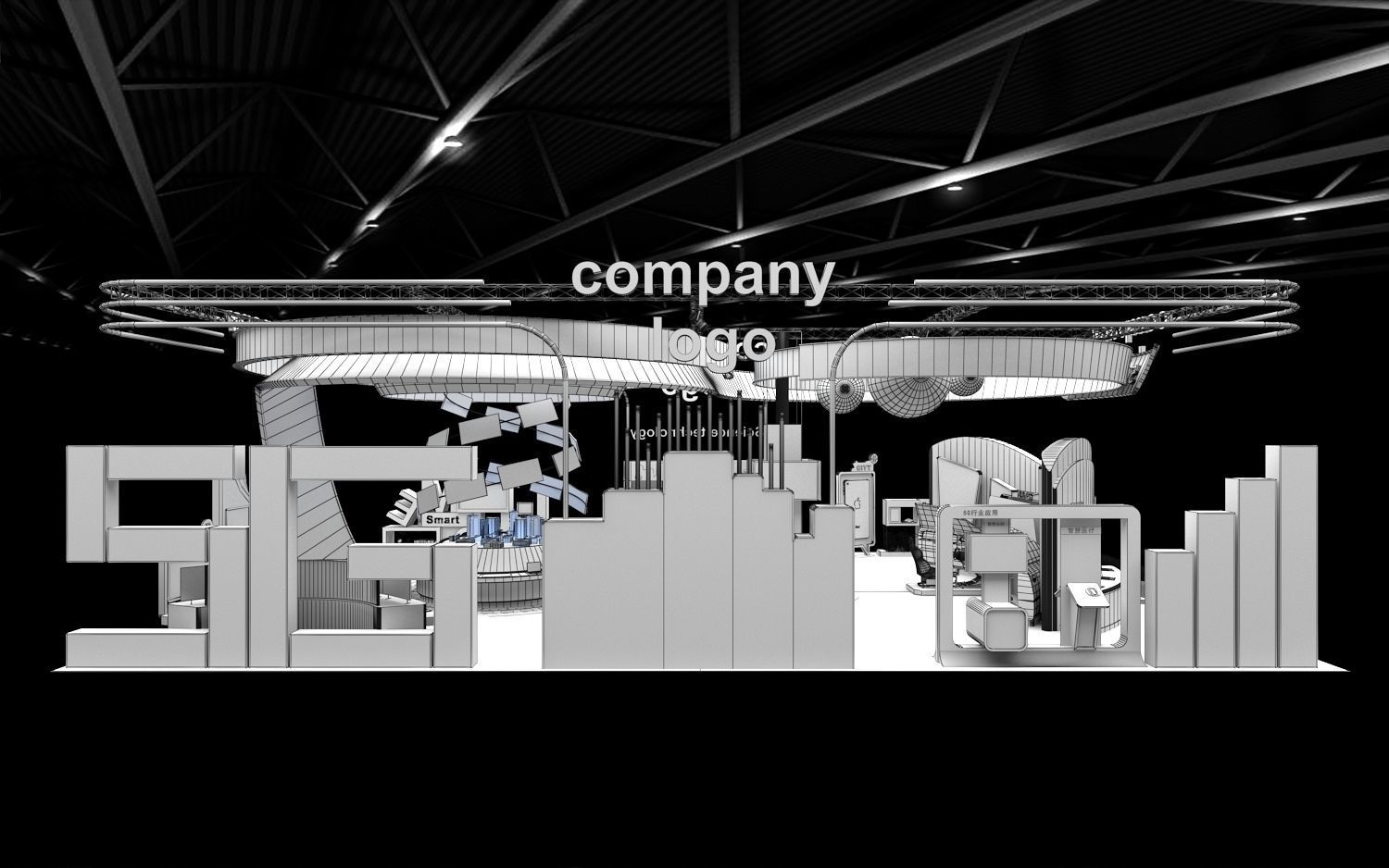 exhibition stand 20x12 model  3D model_12