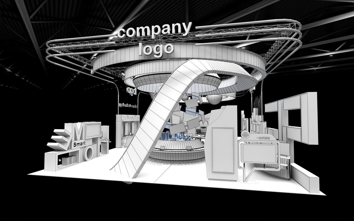 exhibition stand 20x12 model  3D model_13