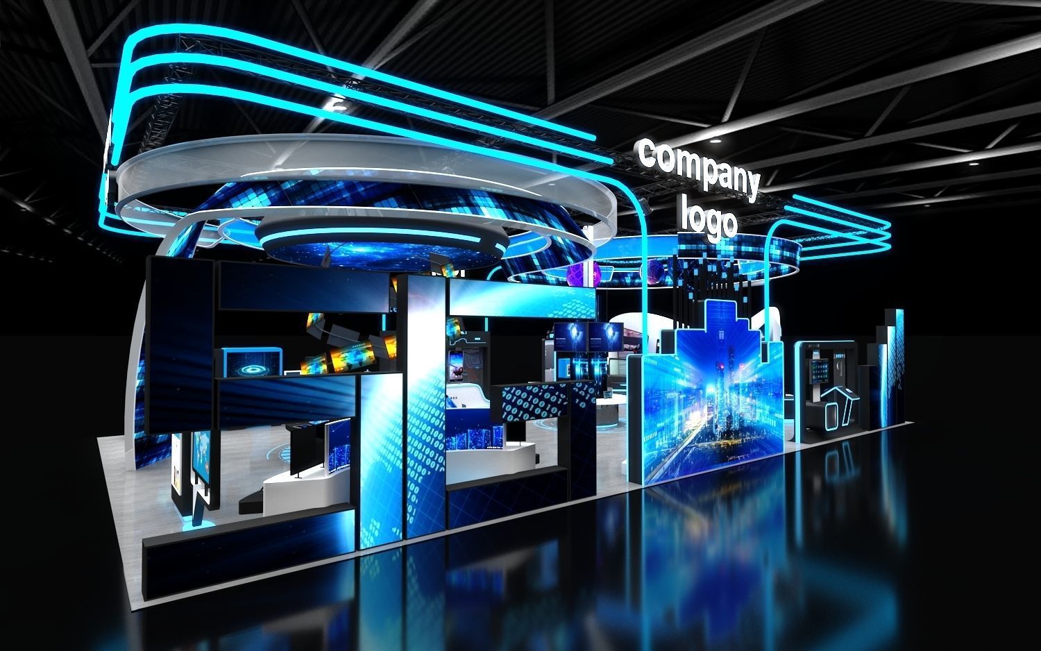 exhibition stand 20x12 model  3D model_4