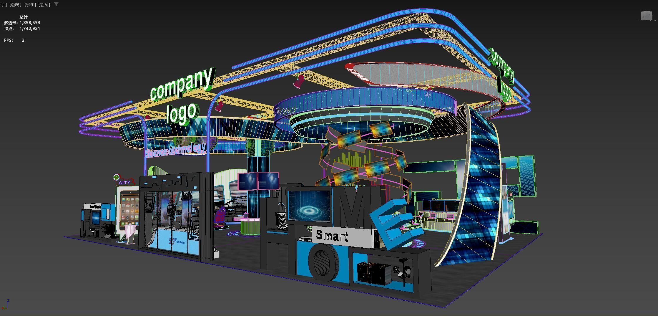 exhibition stand 20x12 model  3D model_16