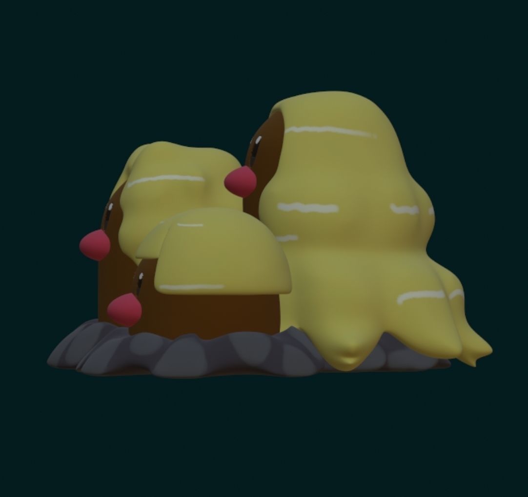 ALOLAN DUGTRIO POKEMON 3D print model_1
