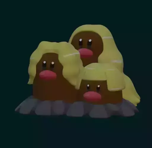 ALOLAN DUGTRIO POKEMON 3D print model