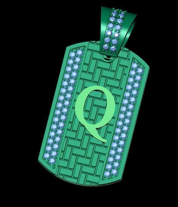Latter Q Pendent 3d Model 3D print model_4