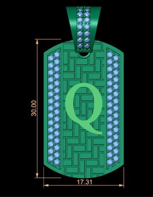 Latter Q Pendent 3d Model 3D print model_1