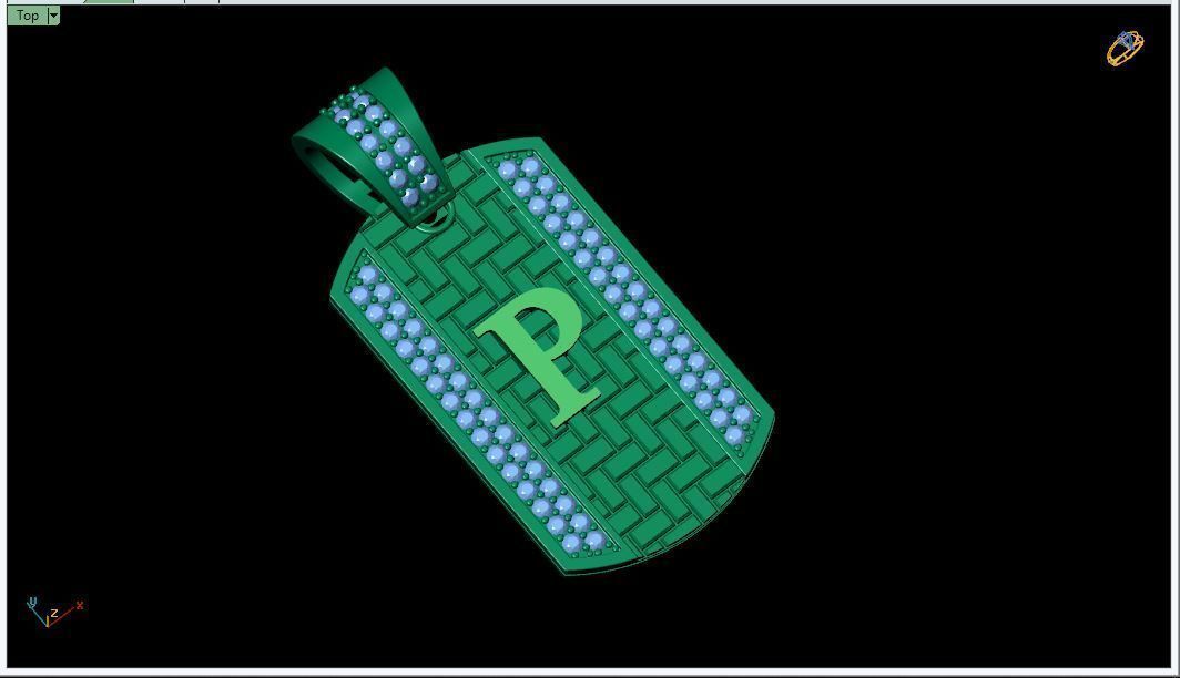 Latter P Pendent 3d Model 3D print model_4