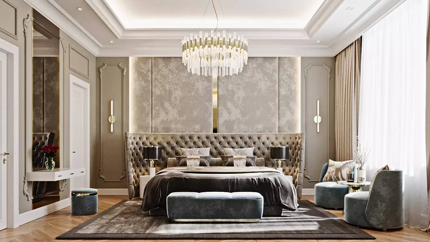 Neoclassic Bedroom by Lido CG Free 3D model