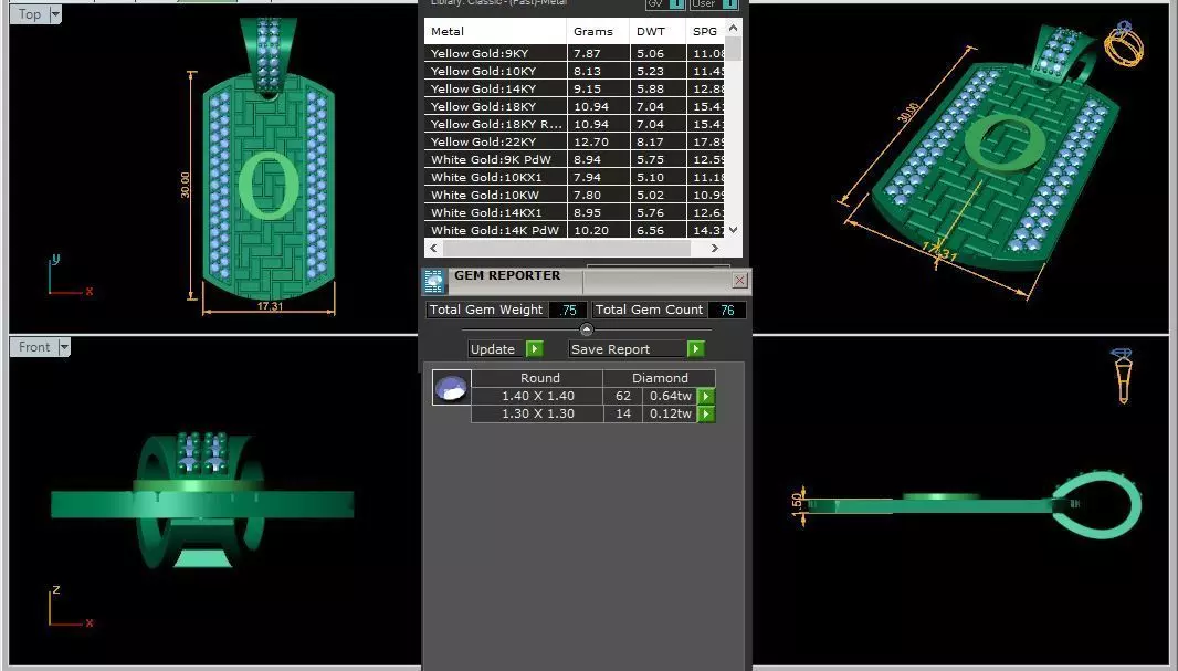 Latter O Pendent 3d Model 3D print model_0