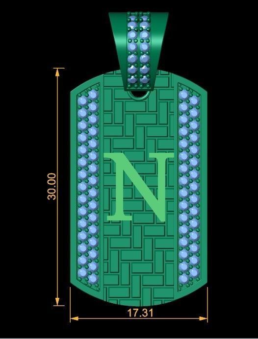 Latter N Pendent 3d Model 3D print model_1