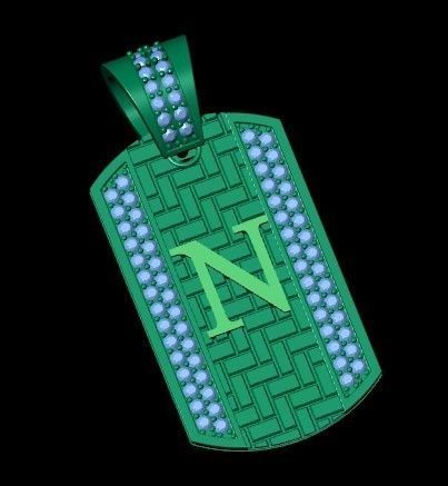 Latter N Pendent 3d Model 3D print model_4