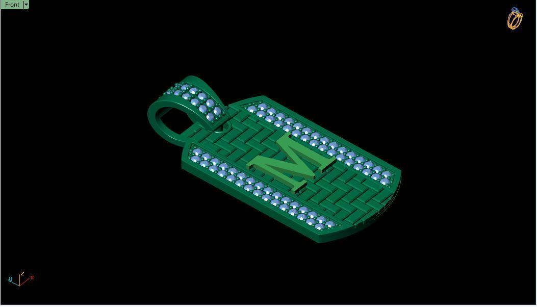 Latter M Pendent 3d Model 3D print model_4