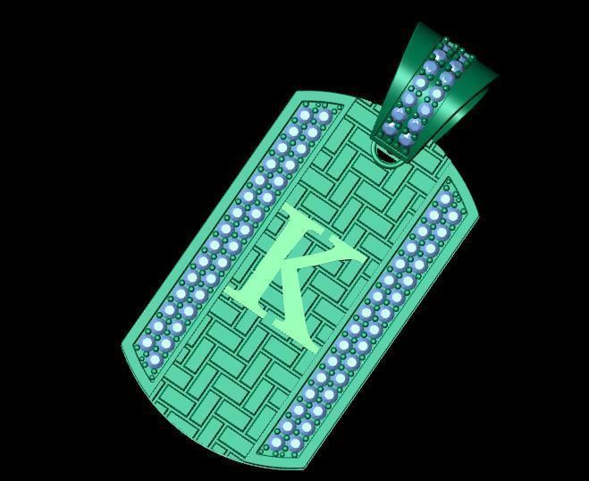 Latter K Pendent 3d Model 3D print model_4