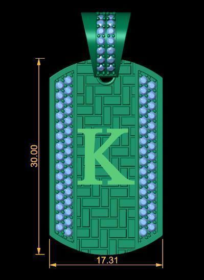 Latter K Pendent 3d Model 3D print model_1